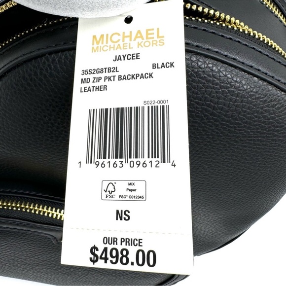 Michael Kors Medium Jaycee Backpack Black/Gold - Picture 12 of 12